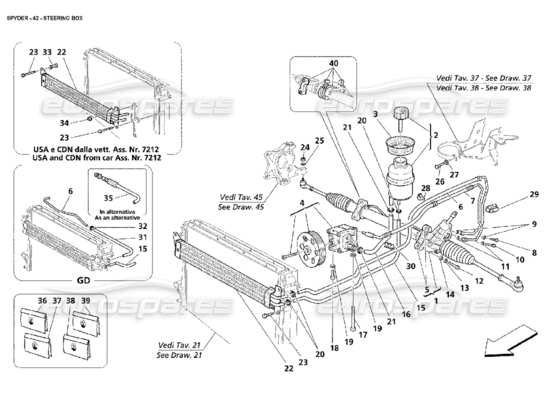 a part diagram from the Maserati 4200 parts catalogue