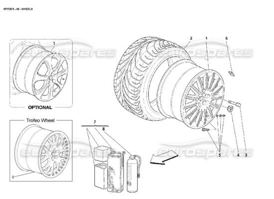 a part diagram from the Maserati 4200 parts catalogue