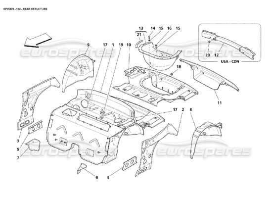 a part diagram from the Maserati 4200 parts catalogue