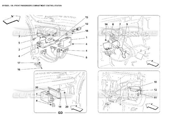 a part diagram from the Maserati 4200 Spyder (2002) parts catalogue