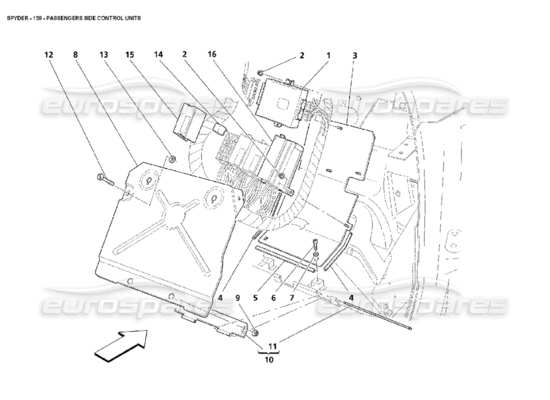 a part diagram from the Maserati 4200 Spyder (2002) parts catalogue