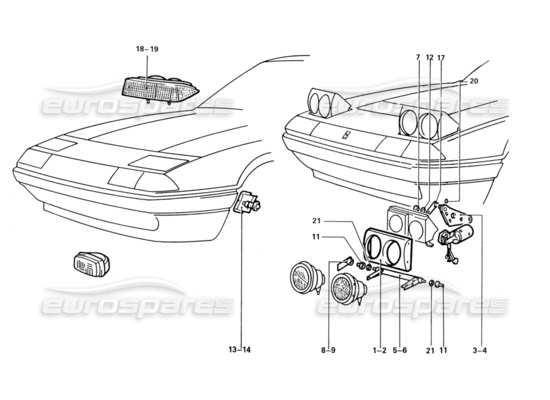 a part diagram from the Ferrari 412 (Coachwork) parts catalogue