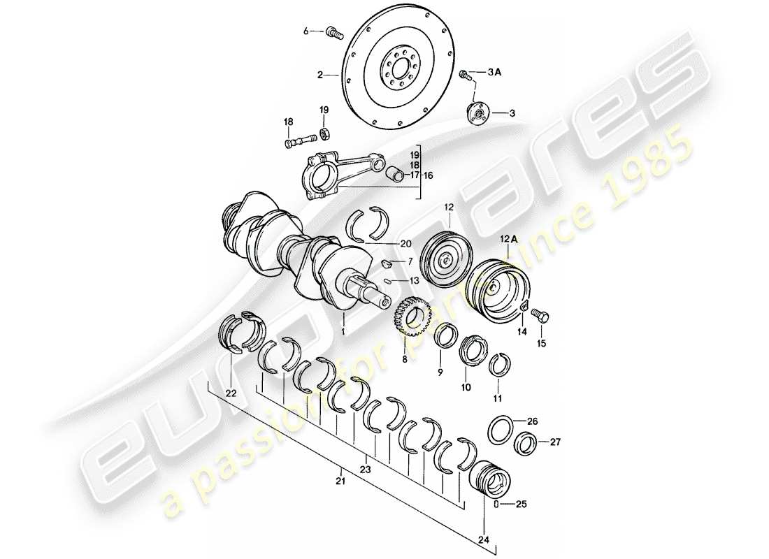 Porsche 911 (1978) crankshaft Part Diagram