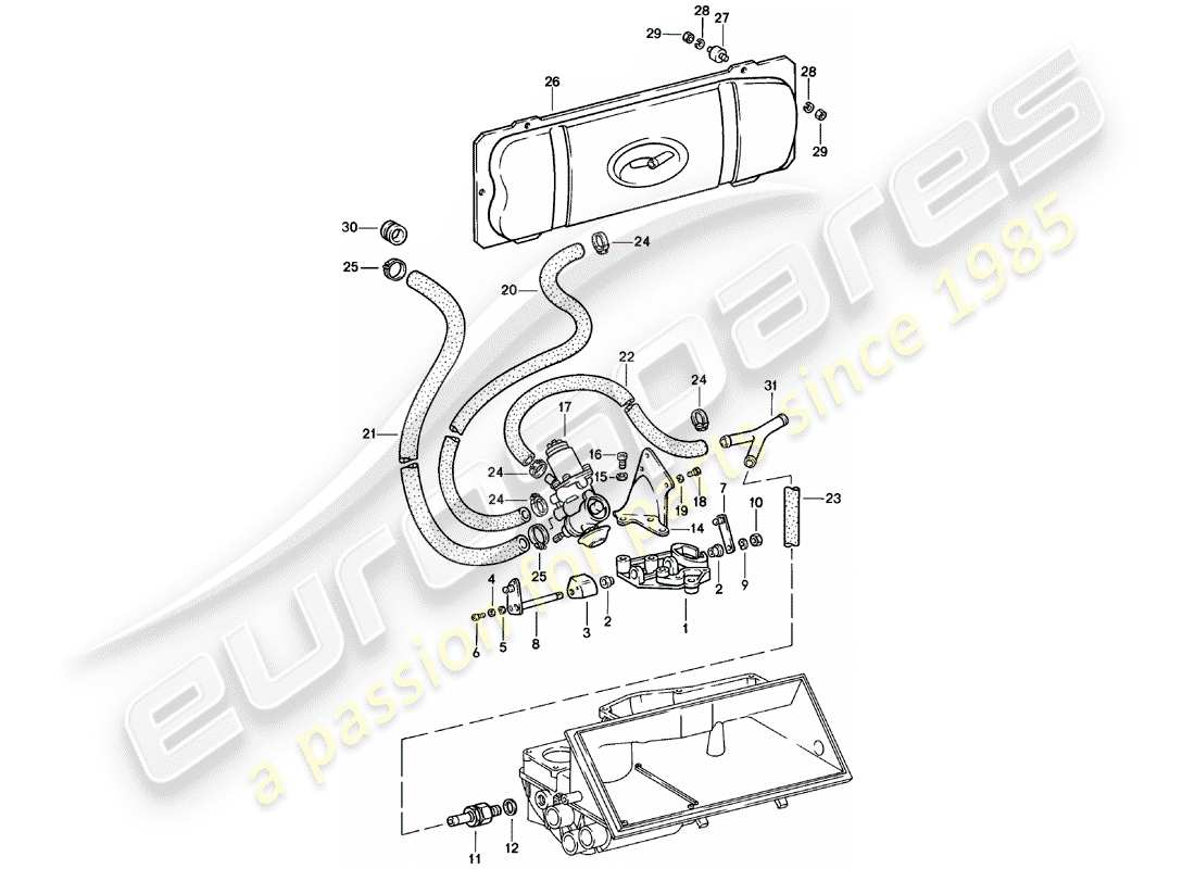 Porsche 911 (1978) SUPPLIER - -SPM- - VACUUM SYSTEM - FOR - CLUTCH RELEASE Part Diagram