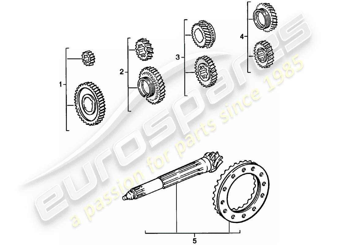 Porsche 911 (1978) GEAR WHEEL SETS - 4. - SPEED - TRANSMISSION Part Diagram