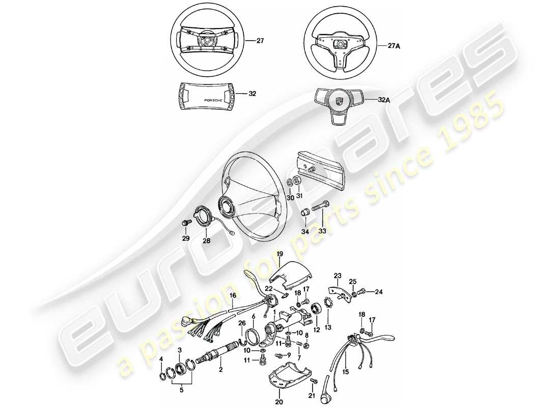 Porsche 911 (1978) STEERING - ACCESSORIES Part Diagram