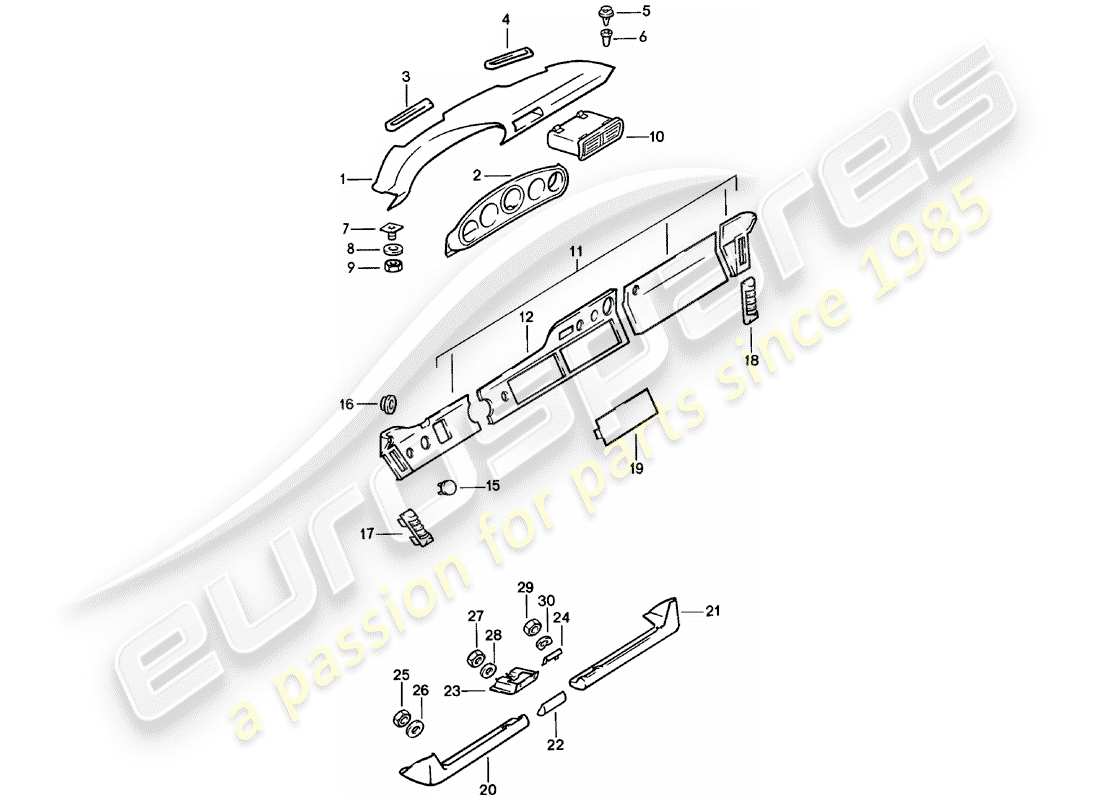 Porsche 911 (1978) DASHBOARD - WITH INSTALLATION PARTS Part Diagram