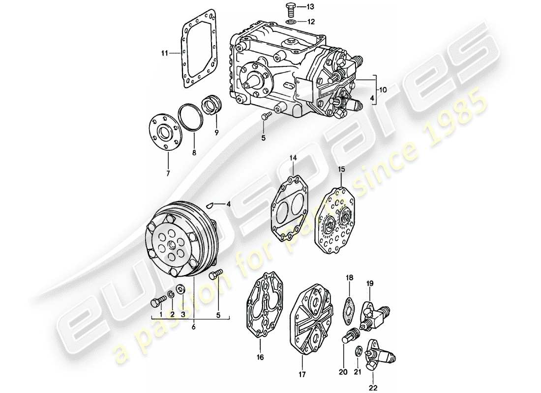 Porsche 911 (1978) COMPRESSOR Part Diagram