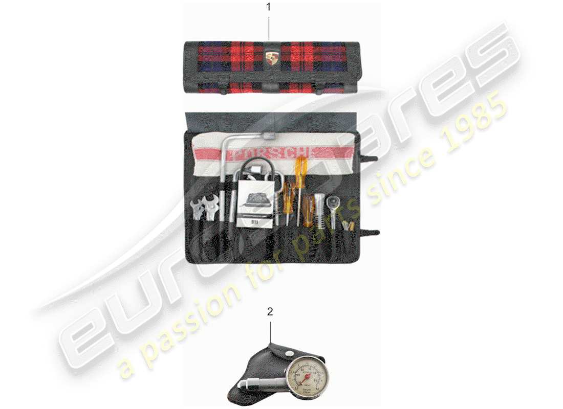 Porsche 911 (1979) TOOL KIT BAG - ADDITIONAL ACCESSORIES IN THE - CLASSIC CATALOGUE - (MODEL: CLA) Part Diagram