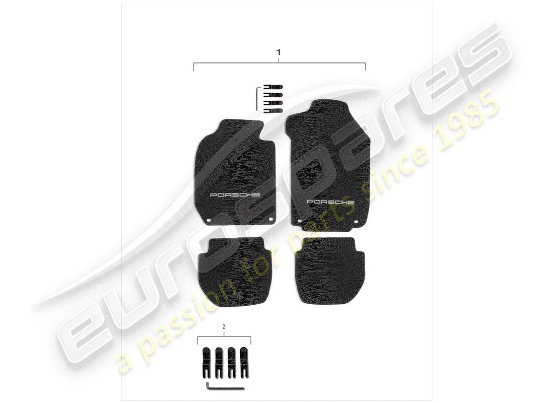 Porsche 911 (1979) FLOOR MAT Part Diagram