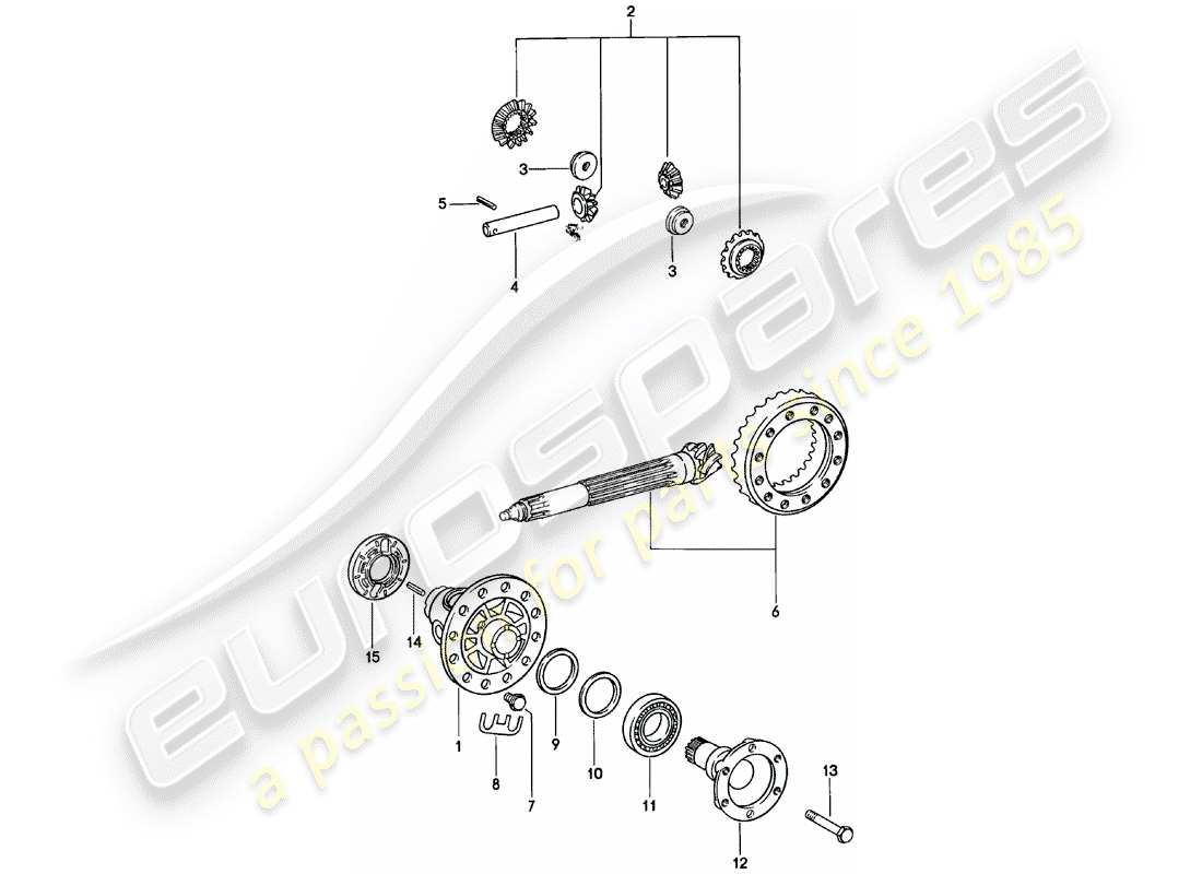 Porsche 911 (1979) DIFFERENTIAL Part Diagram