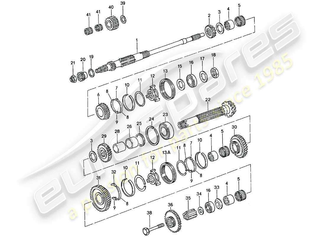 Porsche 911 (1979) GEARS AND SHAFTS - SPM Part Diagram