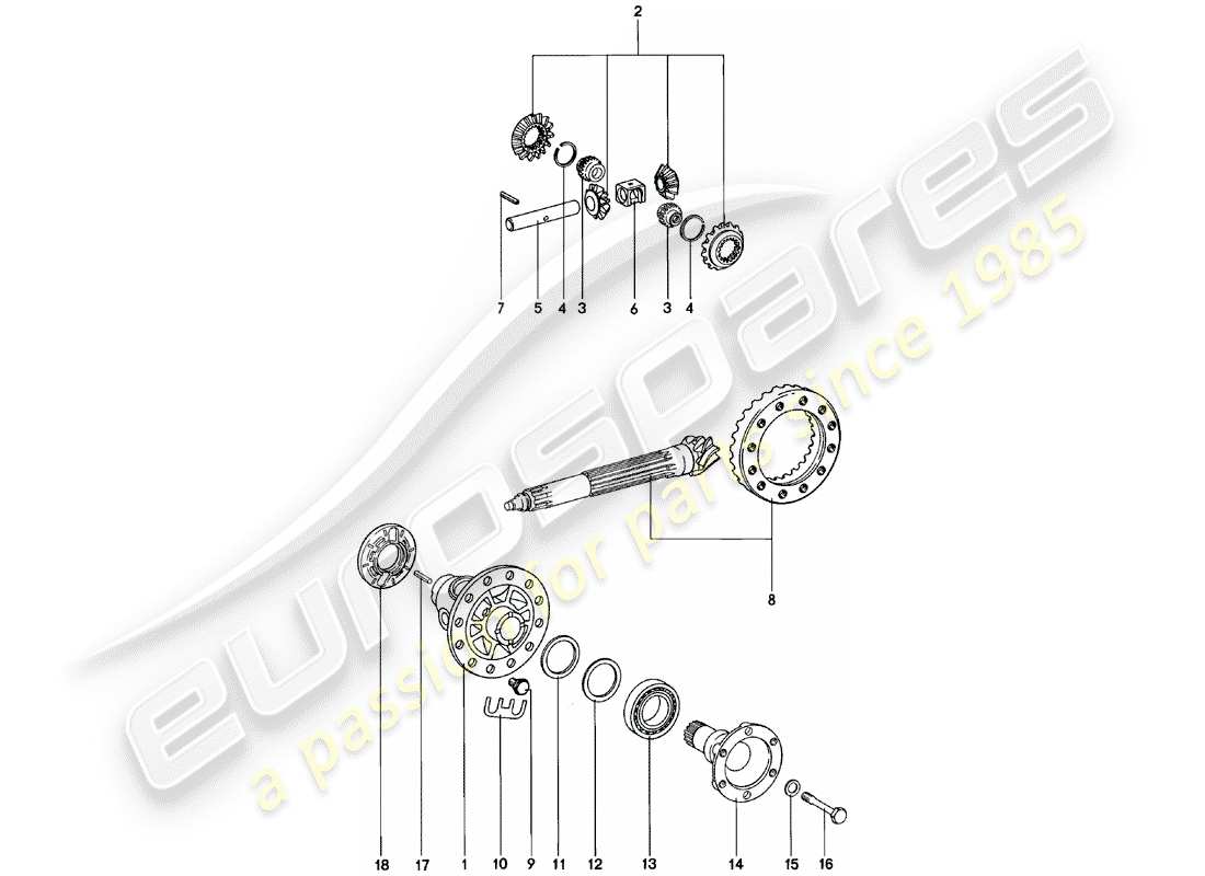 Porsche 911 (1979) DIFFERENTIAL - SPM Part Diagram