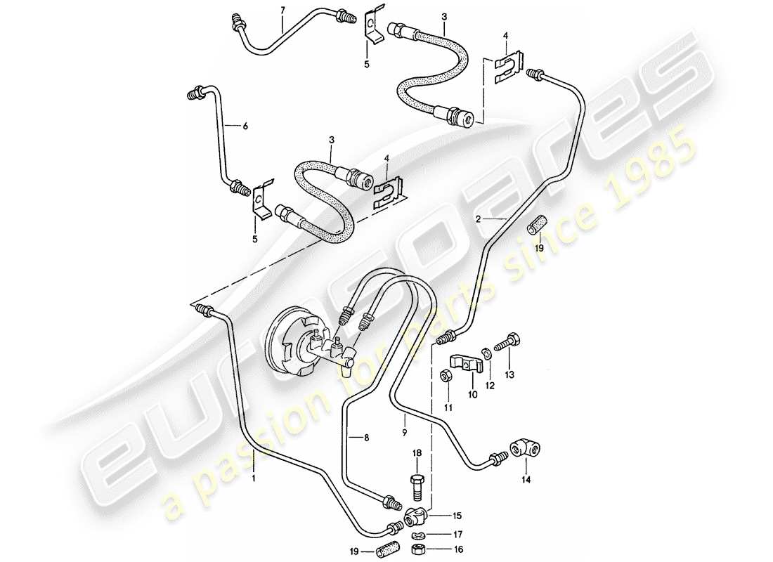 Porsche 911 (1979) brake lines Part Diagram