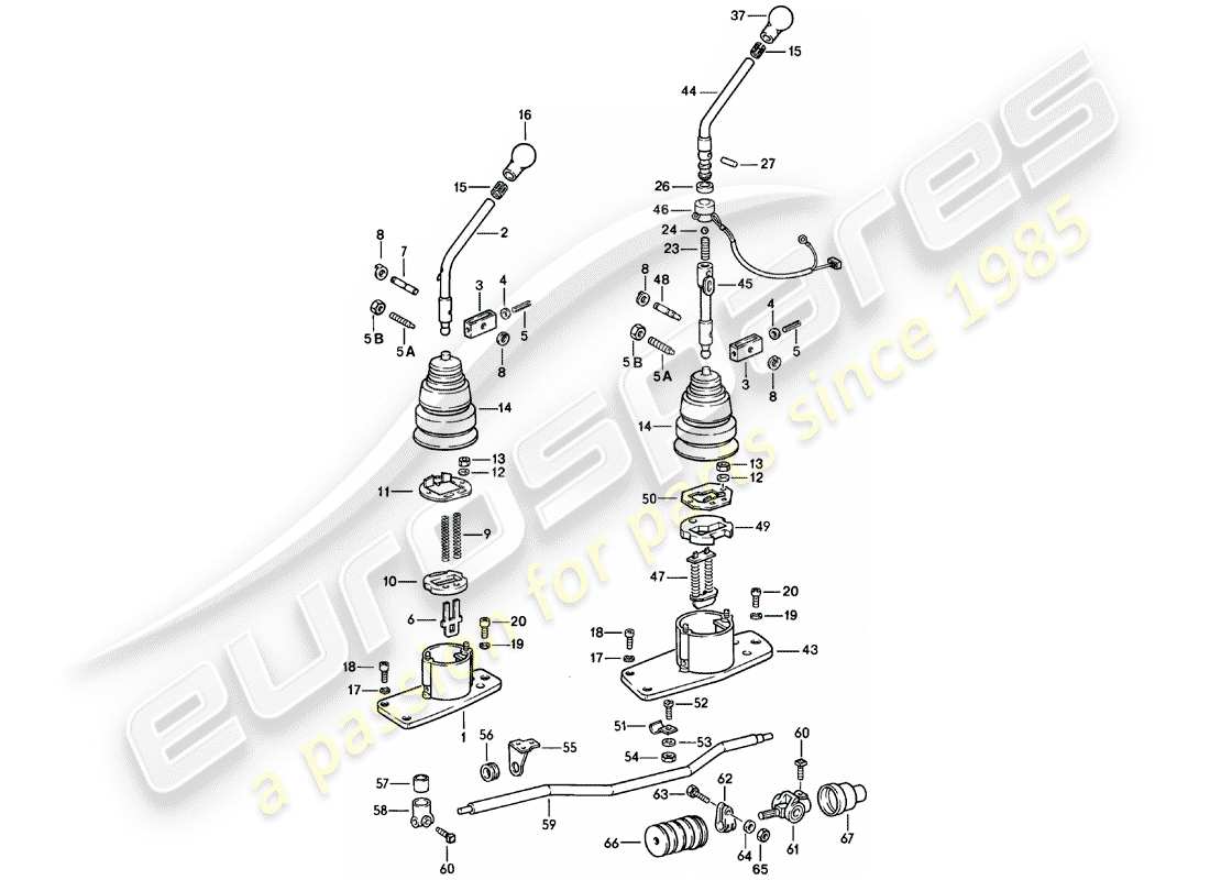 Porsche 911 (1979) transmission control Part Diagram