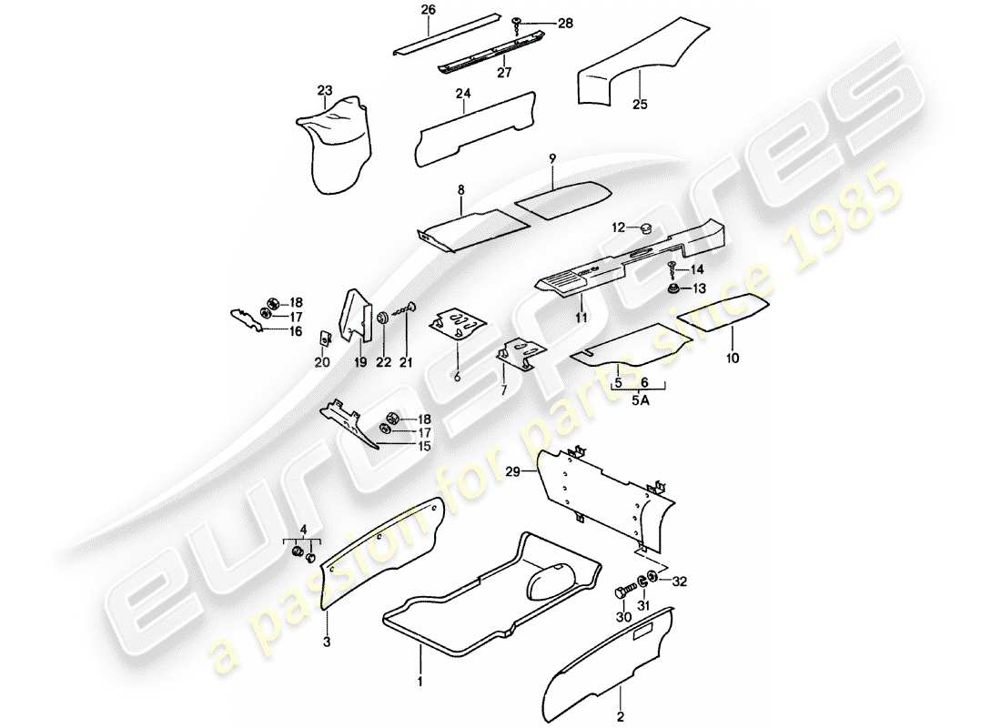 Porsche 911 (1979) INTERIOR EQUIPMENT Part Diagram