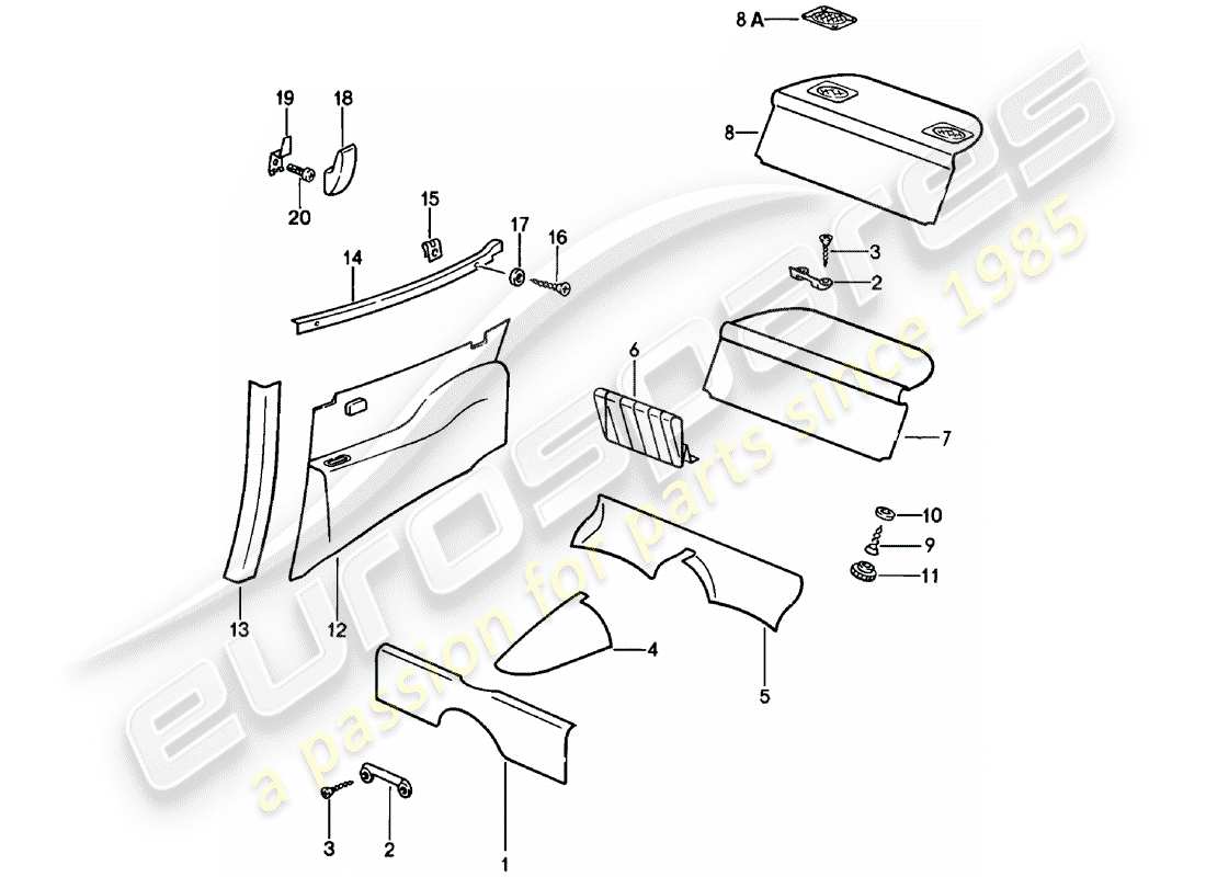 Porsche 911 (1979) INTERIOR EQUIPMENT Part Diagram