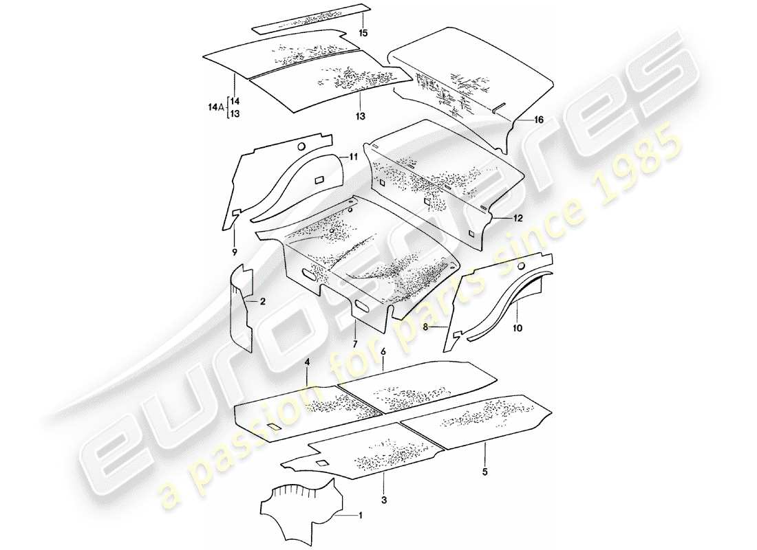 Porsche 911 (1979) BODY SHELL - SOUND ABSORBERS Part Diagram