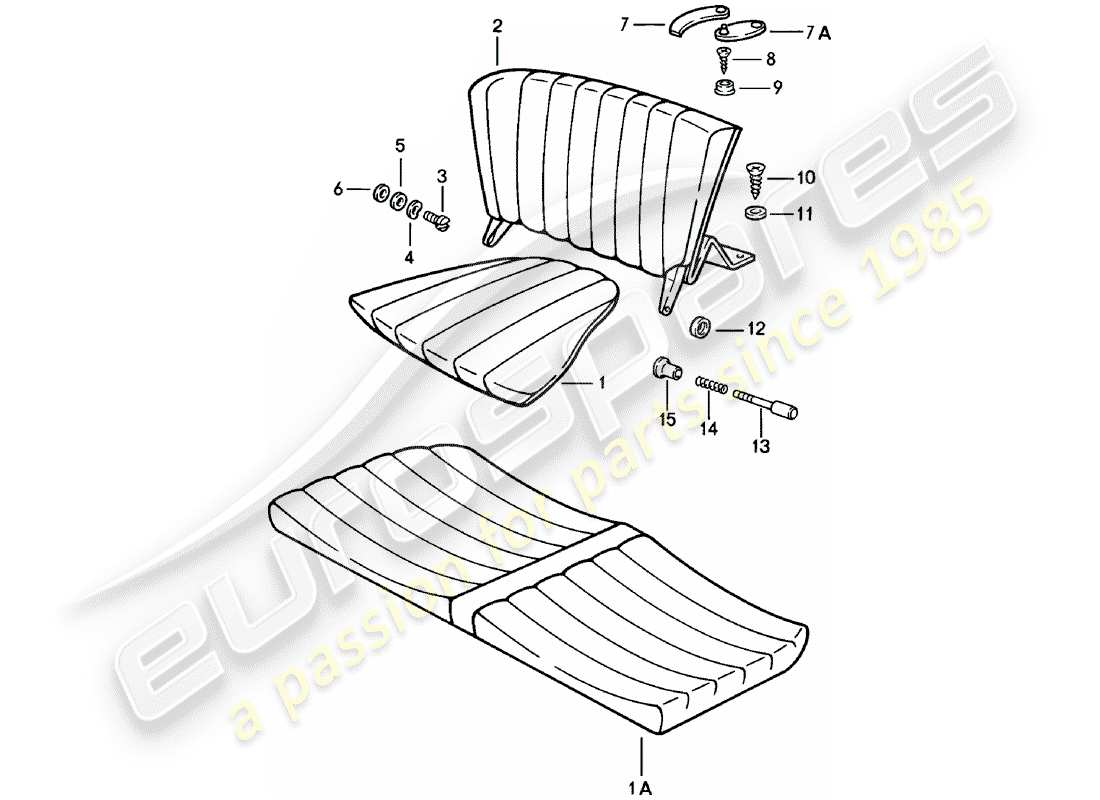 Porsche 911 (1979) BACK SEAT CUSHION - EMERGENCY SEAT BACKREST - EMERGENCY SEAT BACKREST - SEE GROUP - 8/07/07 Part Diagram