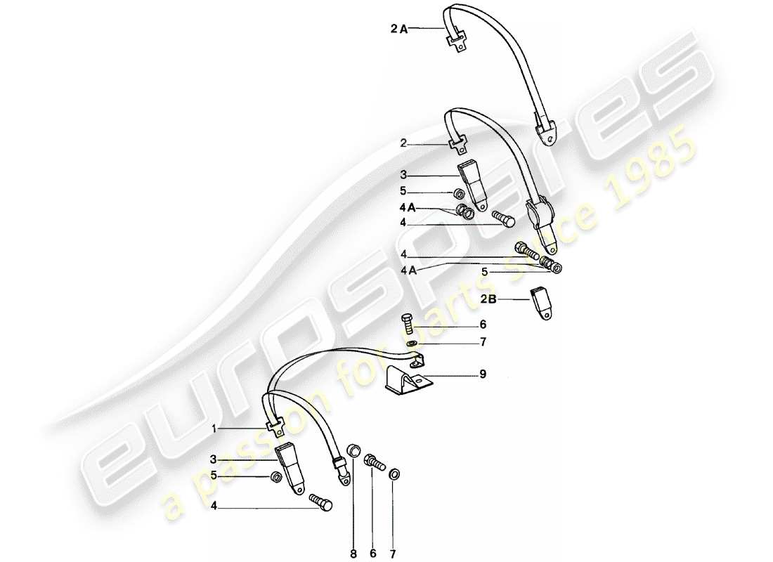 Porsche 911 (1979) SEAT BELT Part Diagram