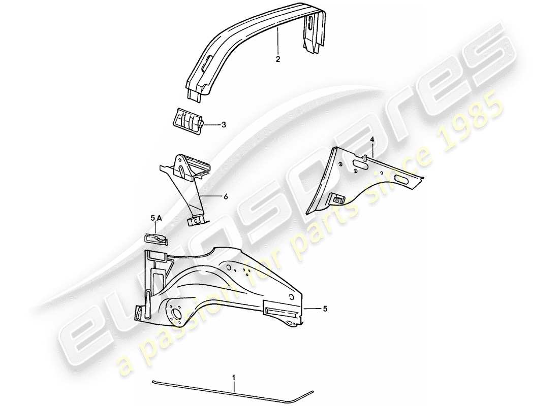 Porsche 911 (1980) INNER PANEL Parts Diagram