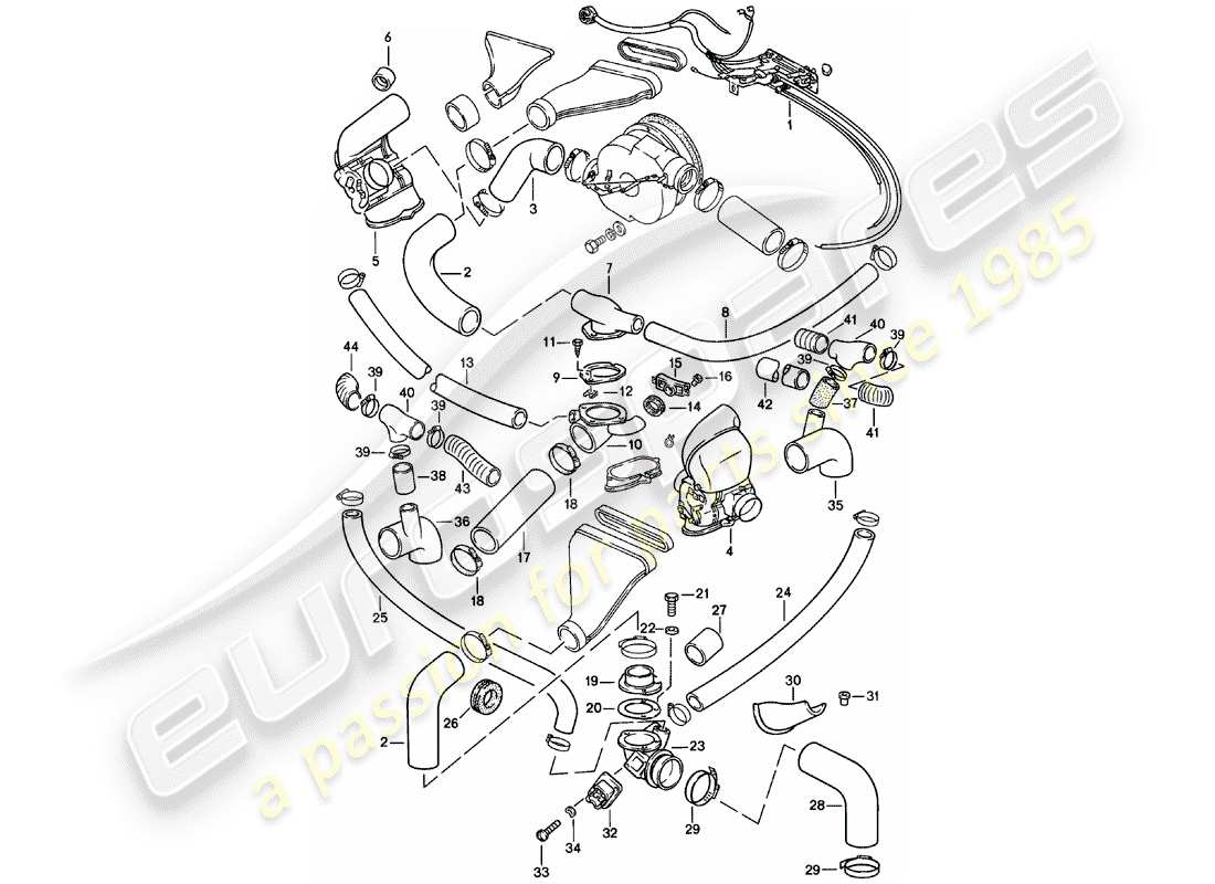 Porsche 911 (1980) COOLING AIR DUCT - CONTROL SWITCH Part Diagram