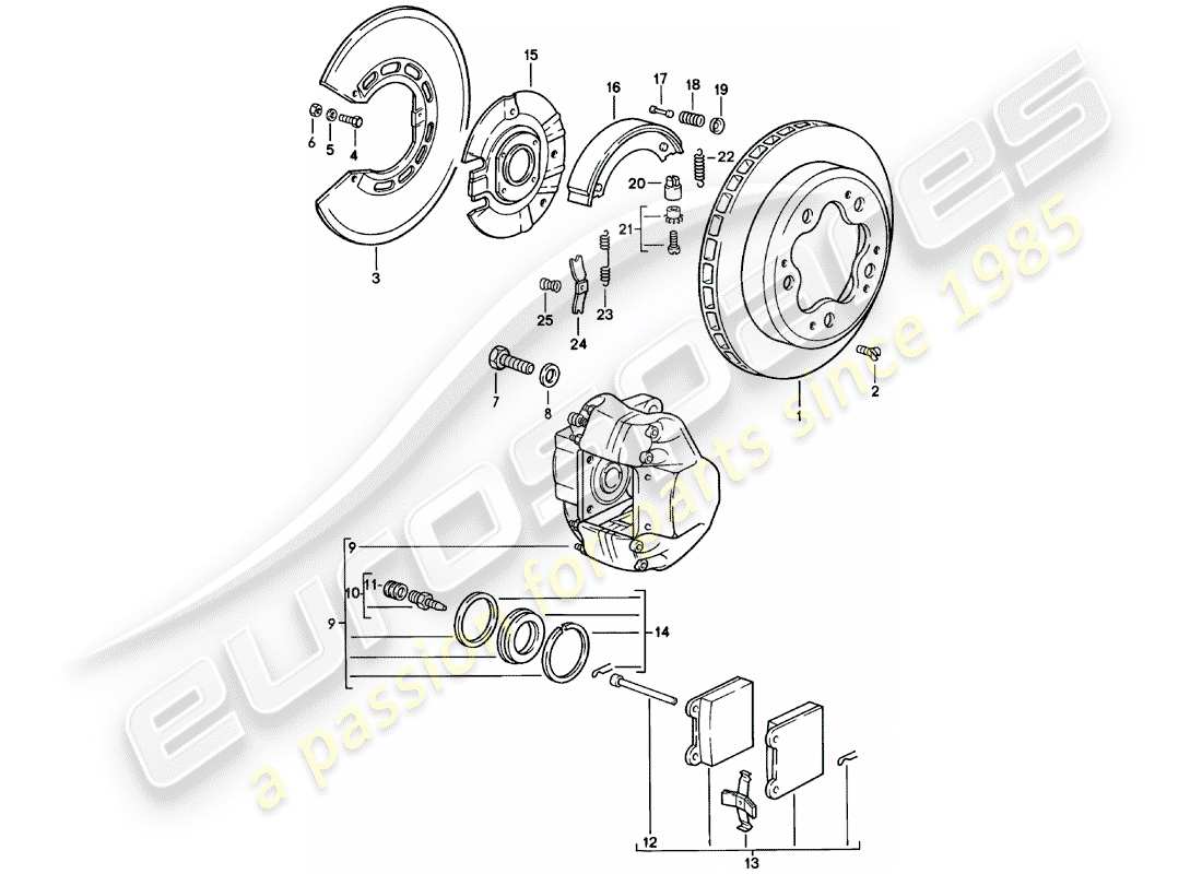 Porsche 911 (1981) DISC BRAKES - REAR AXLE Part Diagram