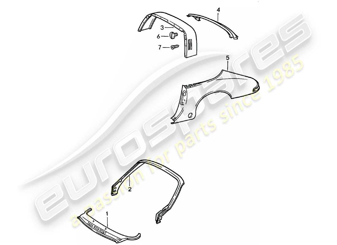 Porsche 911 (1981) EXTERIOR PANELLING - TO FIT USE WORKSHOP MATERIAL Part Diagram