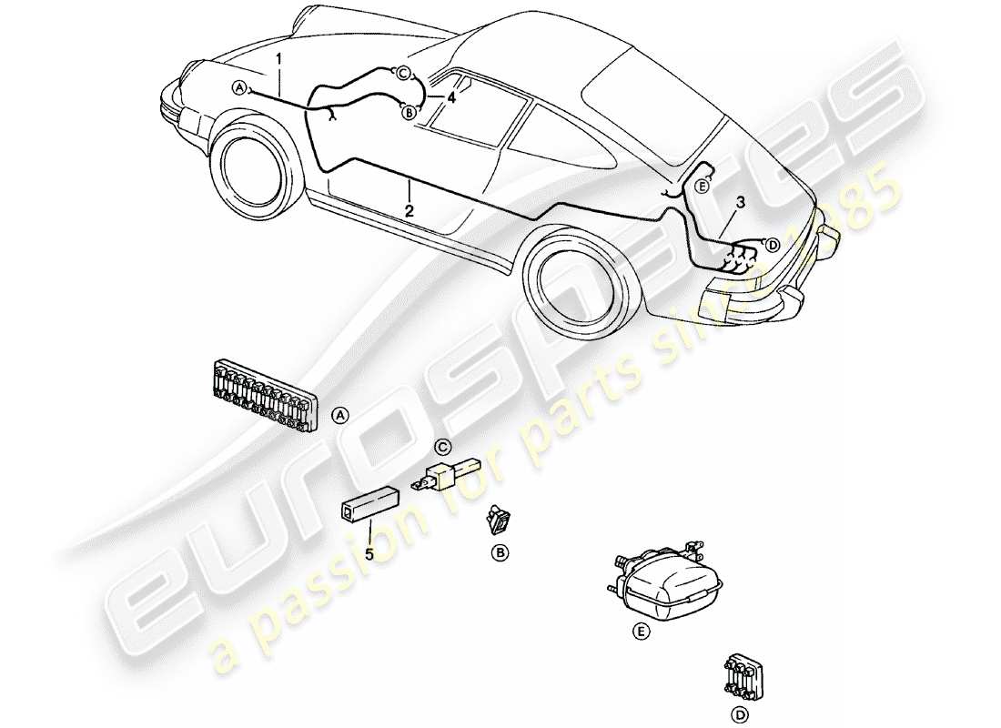 Porsche 911 (1981) WIRING HARNESSES - REAR WINDOW WIPER Part Diagram