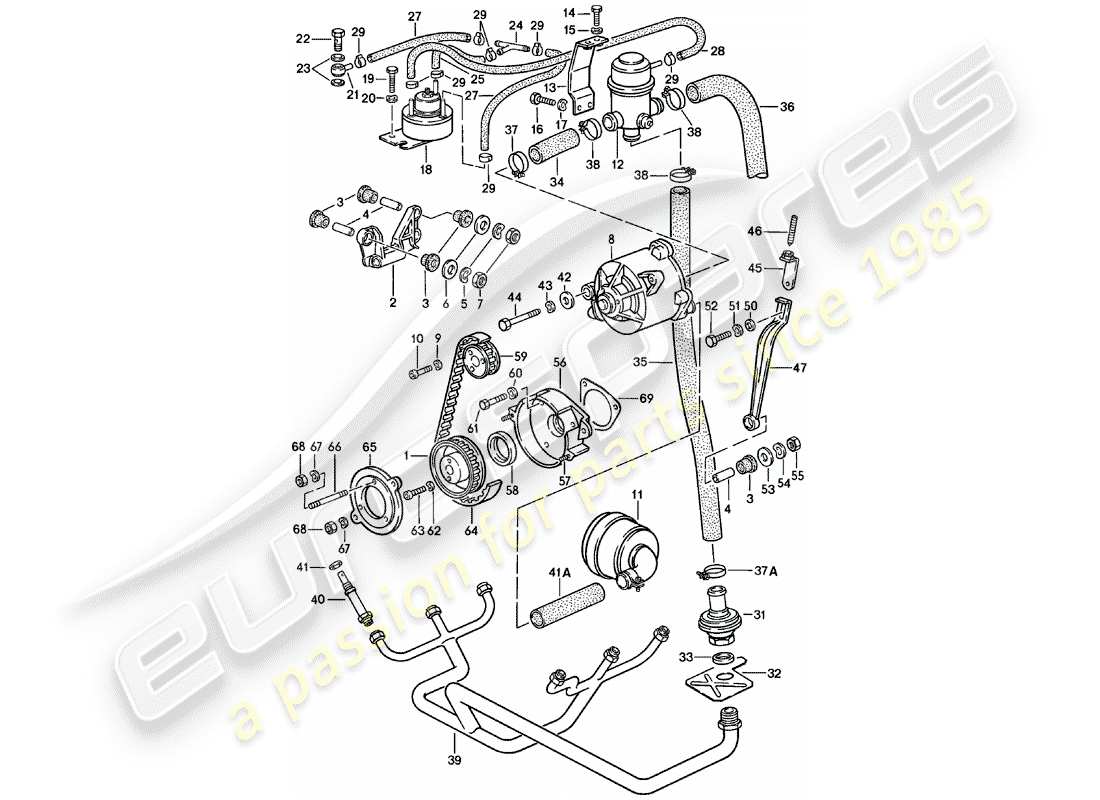 Porsche 911 (1982) AIR INJECTION Part Diagram