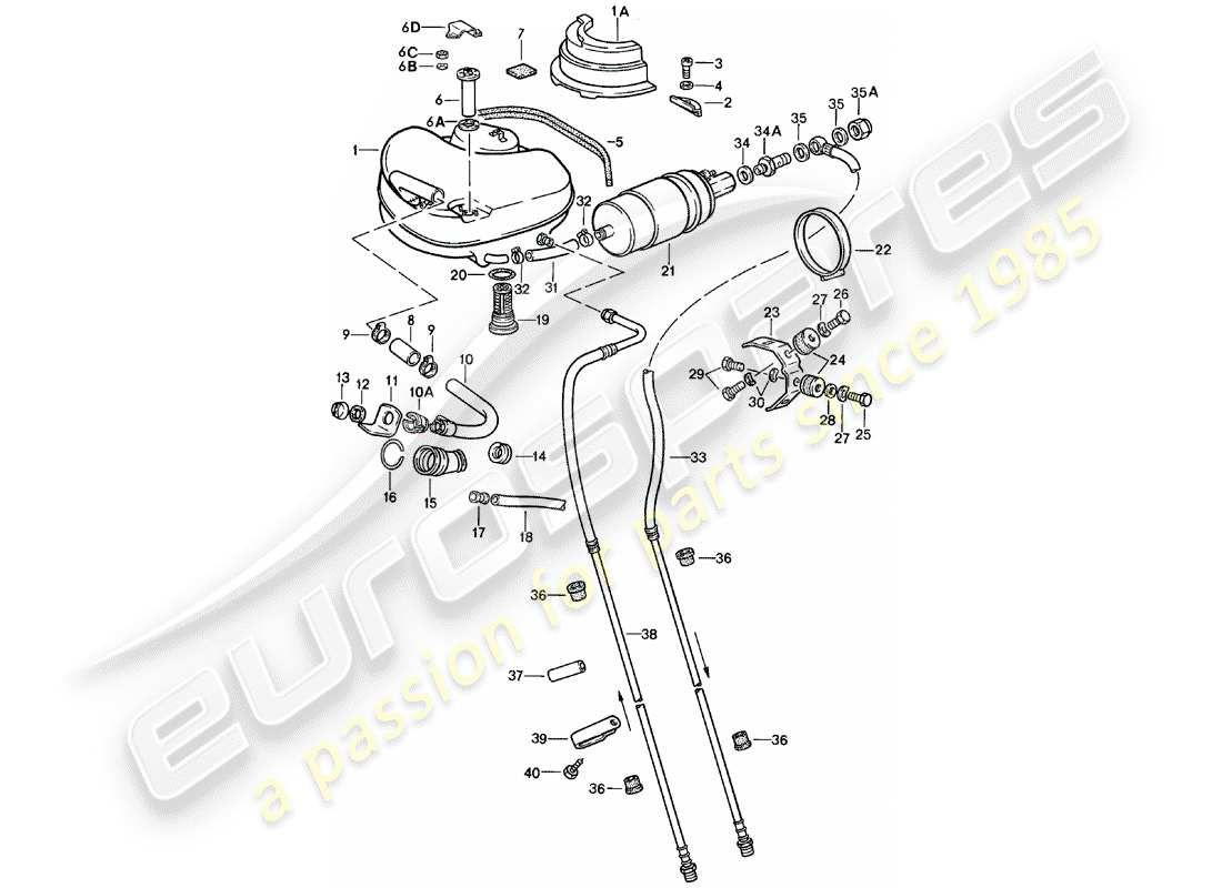 Porsche 911 (1982) fuel system Part Diagram