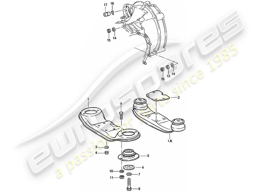 Porsche 911 (1982) TRANSMISSION SUSPENSION Part Diagram