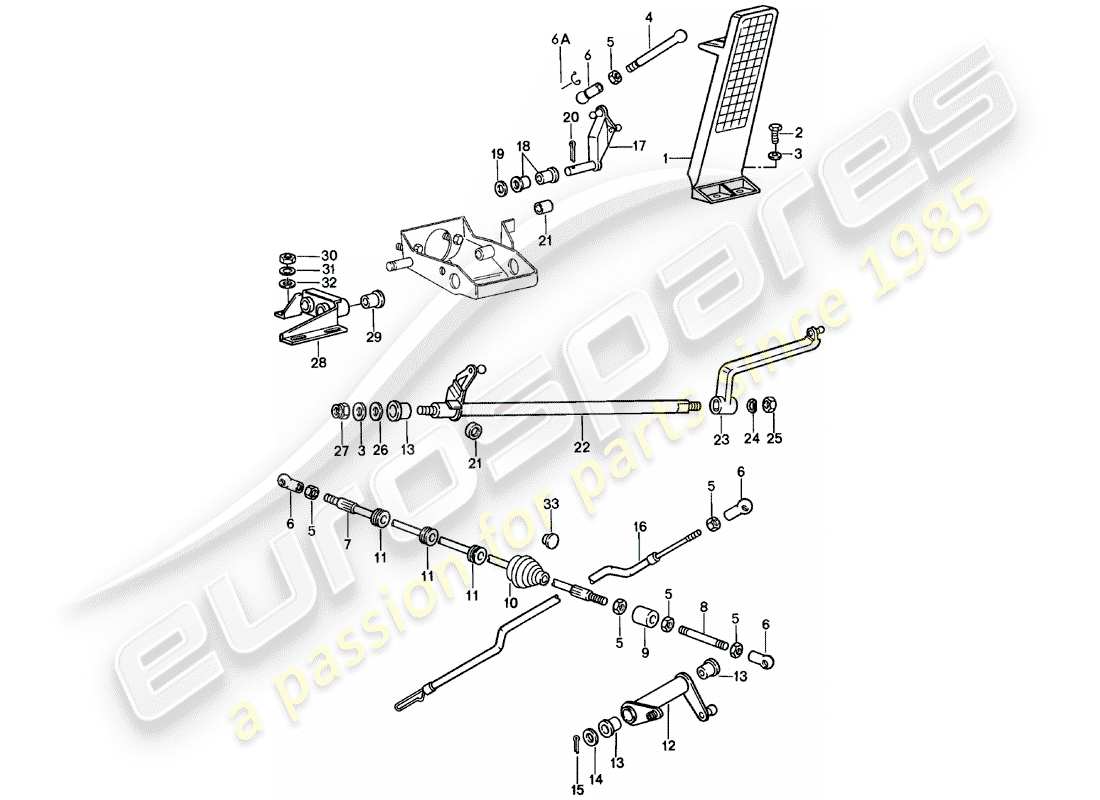 Porsche 911 (1982) ACCELERATOR PEDAL - THROTTLE CONTROL Part Diagram