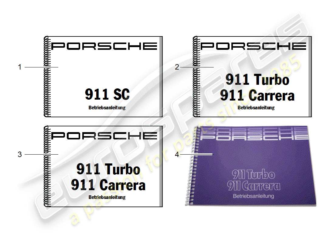 Porsche 911 (1984) CUST. LITERATURE/MAINT. PASS - INSTRUCTION MANUAL Part Diagram