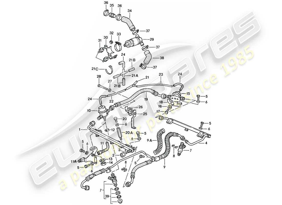 Porsche 911 (1984) FOR - L-JETRONIC II Part Diagram