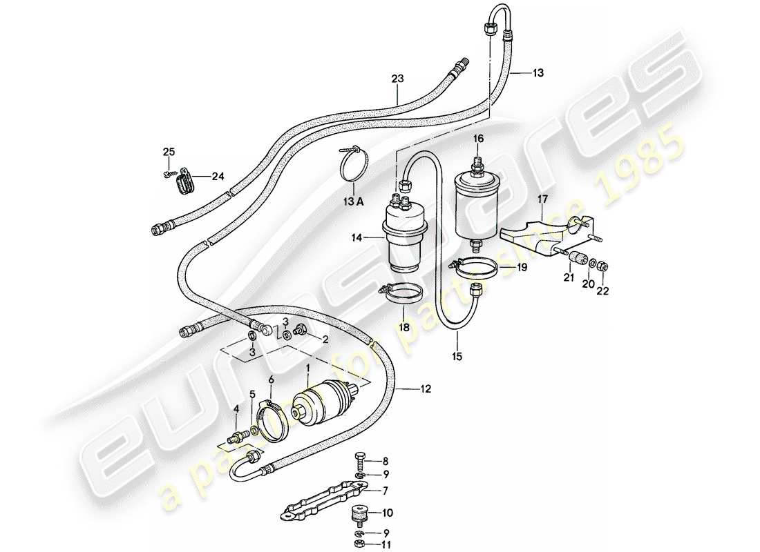 Porsche 911 (1984) fuel system Part Diagram