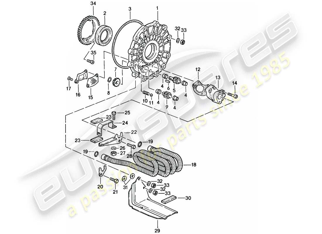 Porsche 911 (1984) OIL PUMP - AND - OIL COOLING - FOR - TRANSMISSION Part Diagram