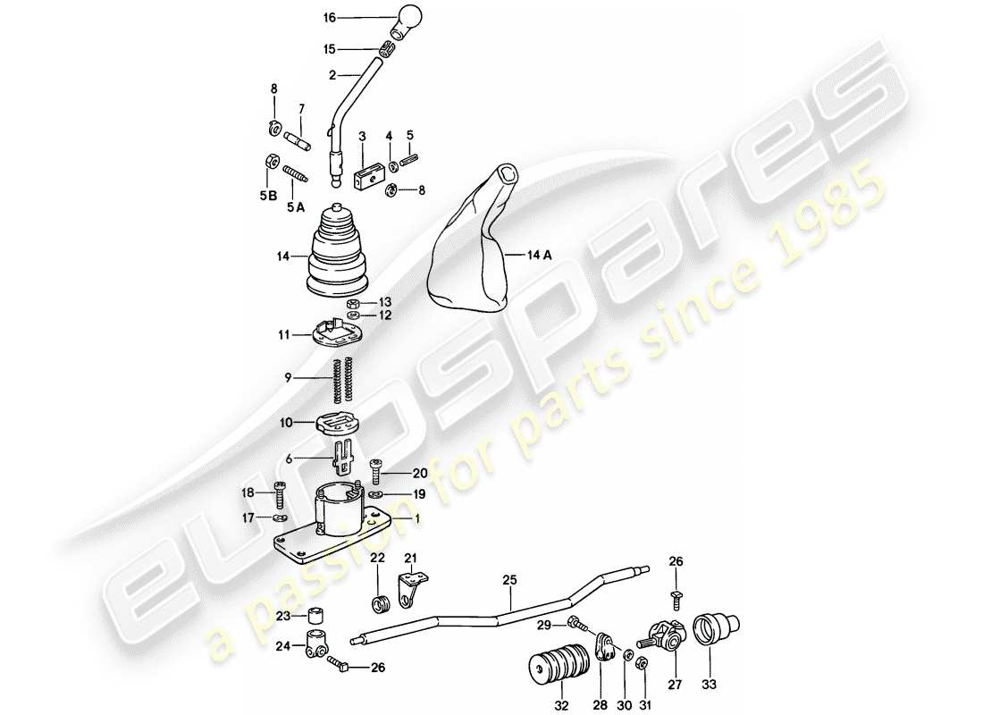 Porsche 911 (1984) transmission control Part Diagram