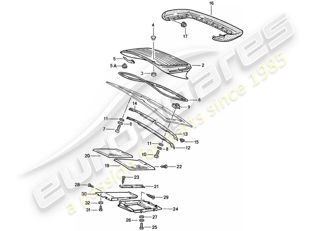 Porsche 911 (1984) REAR SPOILER Part Diagram