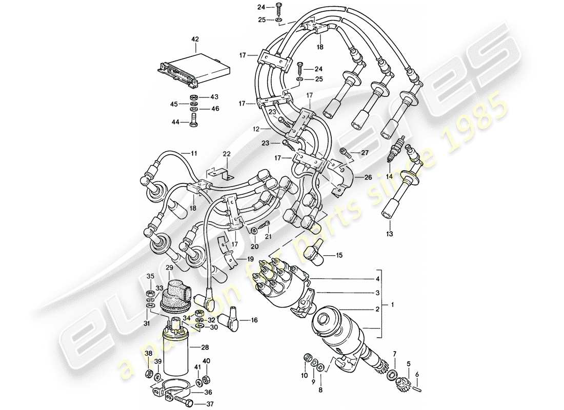 Porsche 911 (1984) ENGINE ELECTRICS 2 Part Diagram