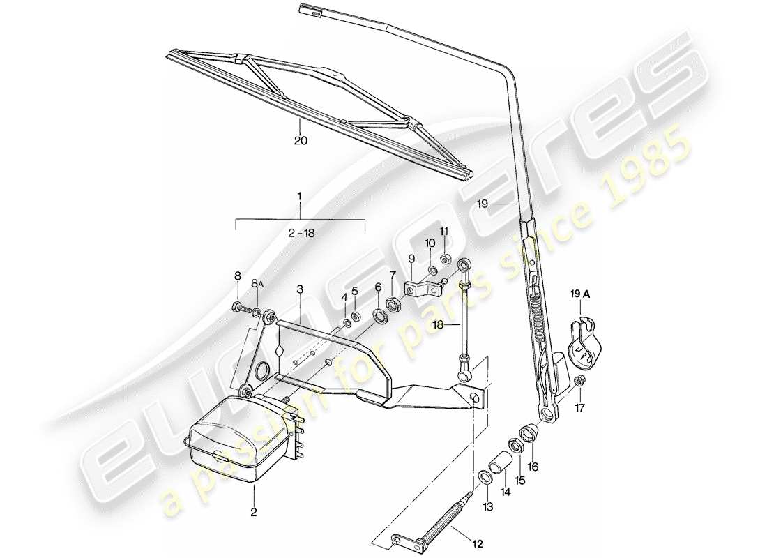 Porsche 911 (1984) REAR WINDOW WIPER Part Diagram