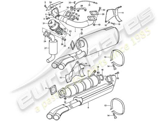 a part diagram from the Porsche 911 (1985) parts catalogue