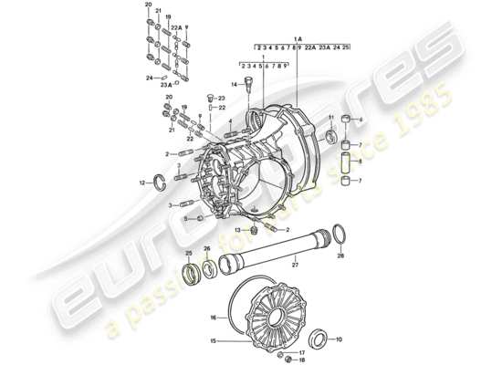 a part diagram from the Porsche 911 (1985) parts catalogue