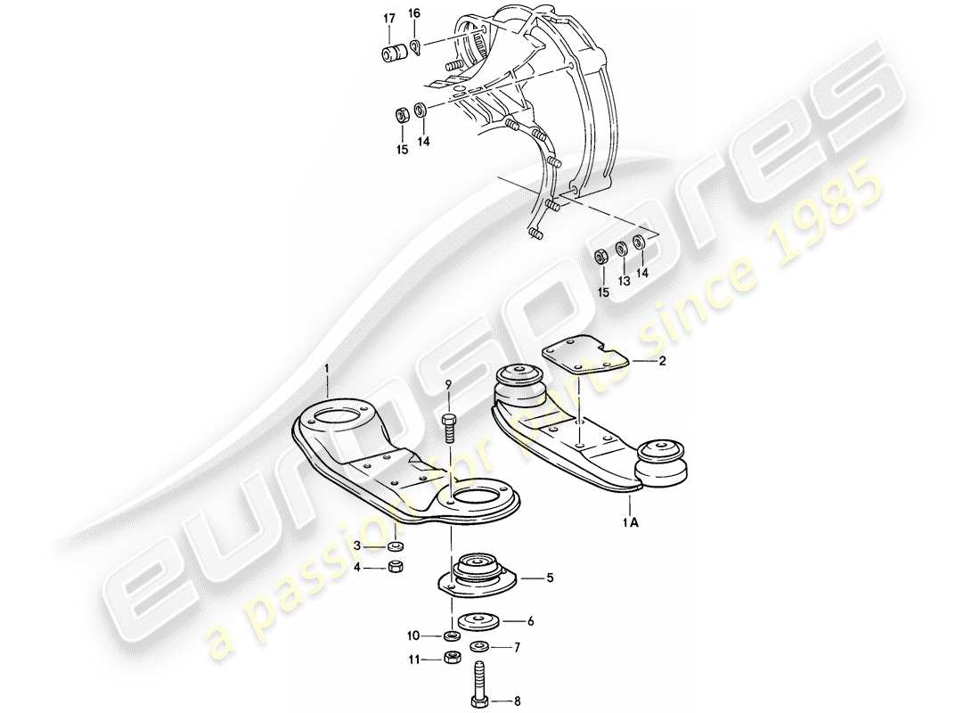 Porsche 911 (1986) TRANSMISSION SUSPENSION Part Diagram