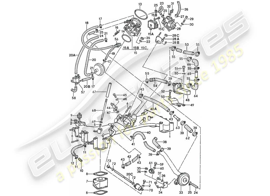 Porsche 911 (1987) FOR - K-JETRONIC I Part Diagram