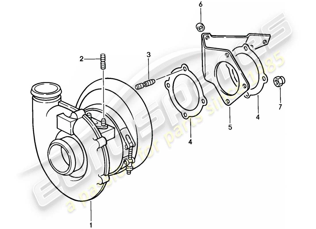 Porsche 911 (1987) EXHAUST GAS TURBOCHARGER Part Diagram