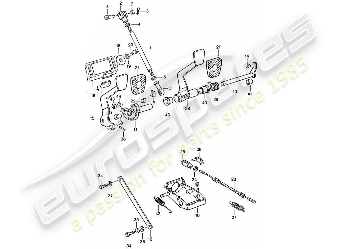 Porsche 911 (1987) Pedals - D >> - MJ 1988 Part Diagram