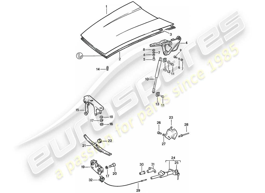 Porsche 911 (1987) COVER Part Diagram