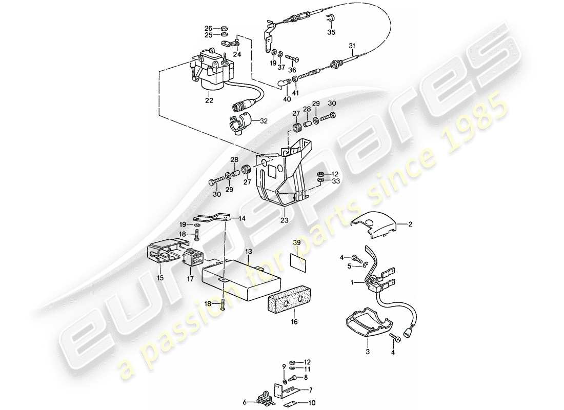 Porsche 911 (1987) CRUISE CONTROL SYSTEM - D - MJ 1988>> Part Diagram