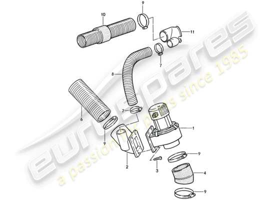 a part diagram from the Porsche 911 (1987) parts catalogue